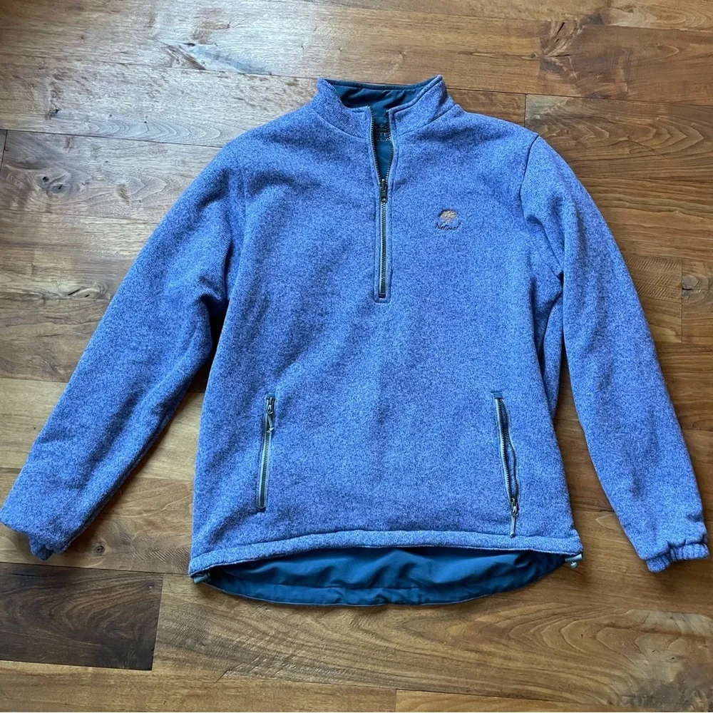 Peter Millar Men's Slate Blue Quarter Zip Reversible Windbreaker Pullover size L